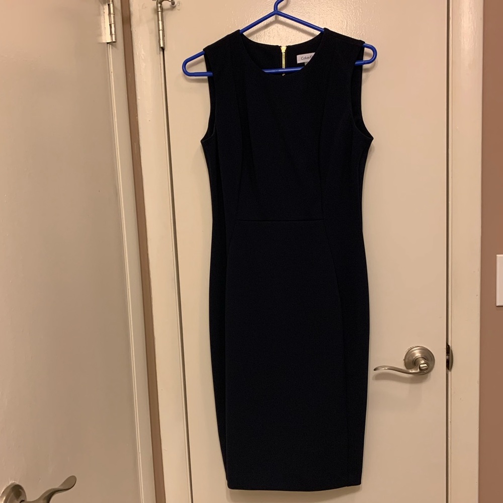 Calvin Klein Navy Blue Sheath Dress
